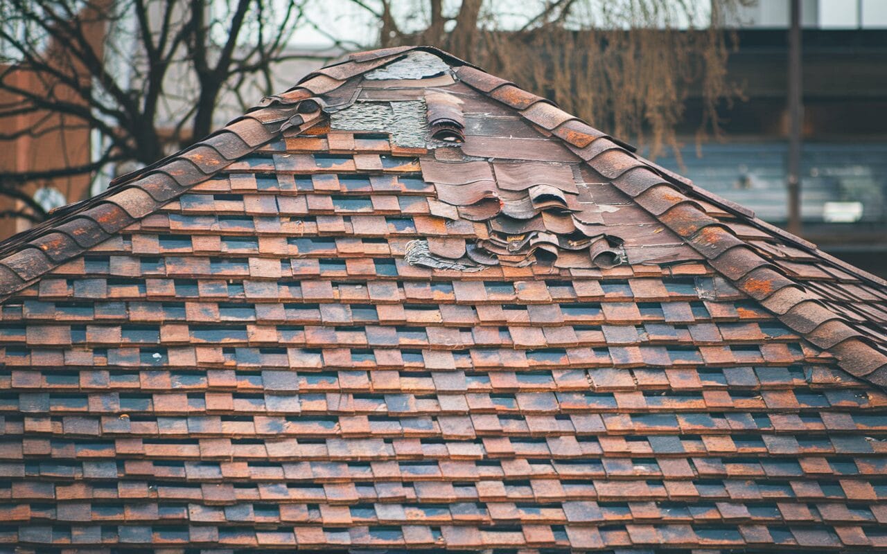 old roof wear tear