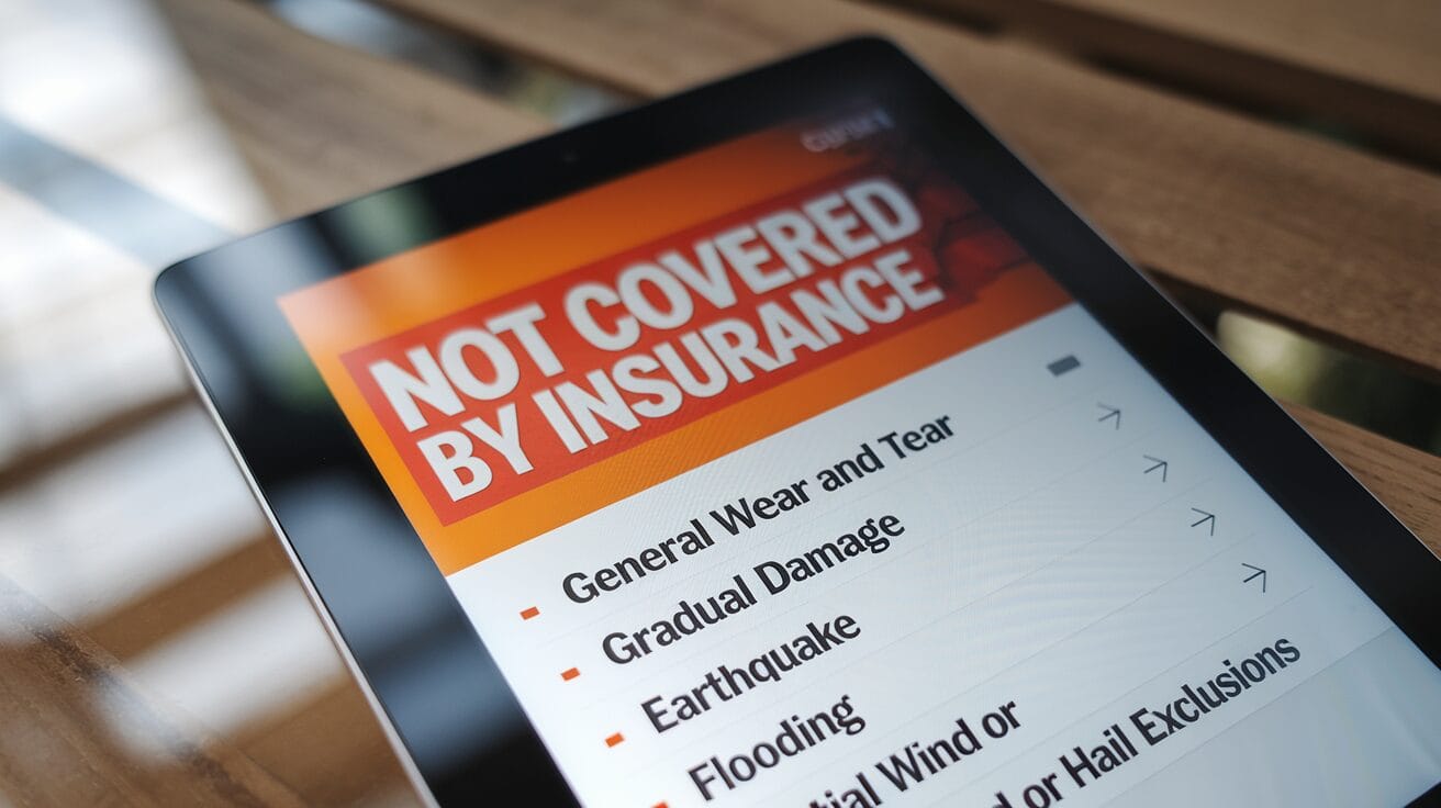  A tablet displaying an insurance page on the screen.
