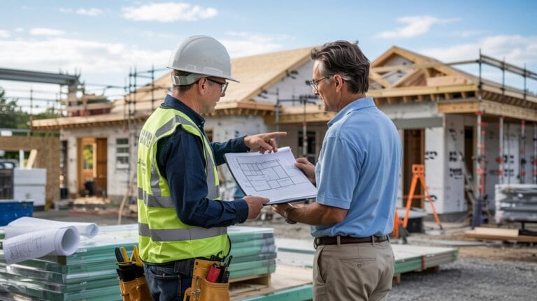 California homeowner reviewing roof warranty terms with licensed roofer
